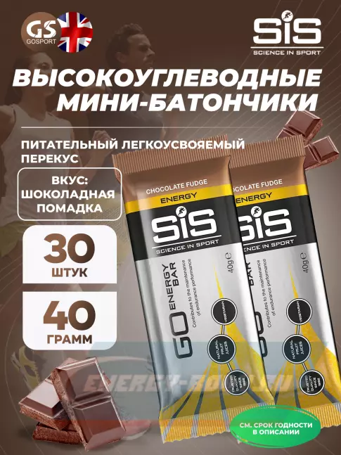 Батончик энергетический SCIENCE IN SPORT (SiS) GO Energy Mini Bar 30 x 40 г, Шоколад