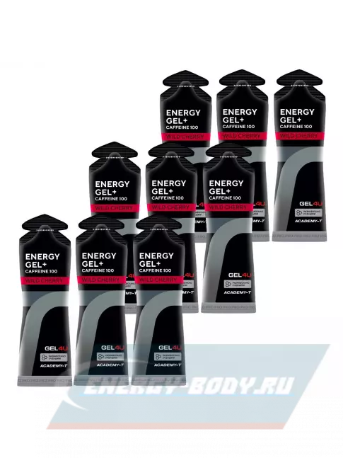 Энергетический гель GEL4U Energy GEL + Caffeine 100 9 x 60 г, Вишня