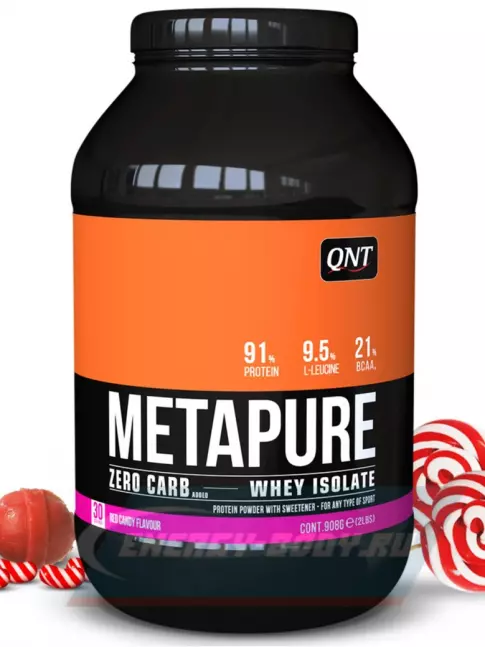  QNT METAPURE ZERO CARB 908 г, Красная конфета