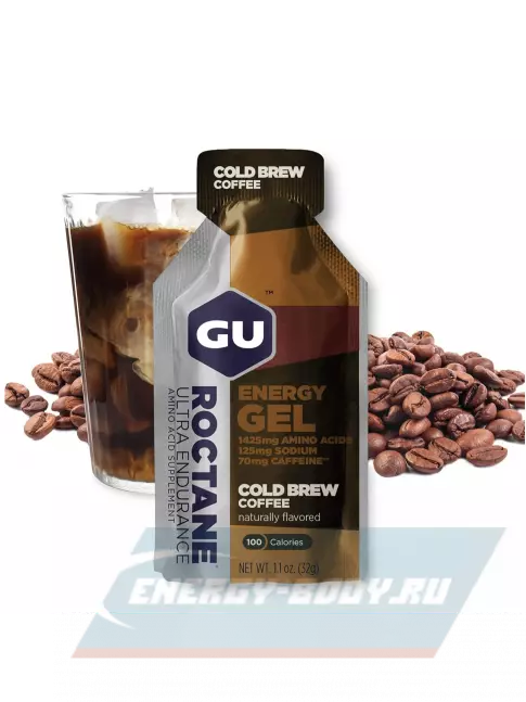Энергетический гель GU ENERGY GU ROCTANE Energy Gel 70mg caffeine 32 г, Холодный кофе