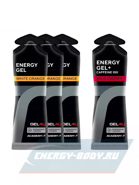 Энергетический гель GEL4U Energy Gel MIX 4 x 60 г, Апельсин, Вишня №2