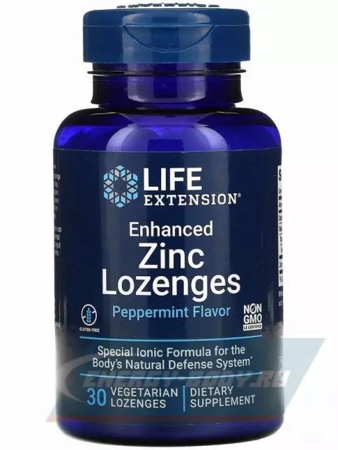  Life Extension Enhanced Zinc Lozenges 30 вегетарианских леденцов