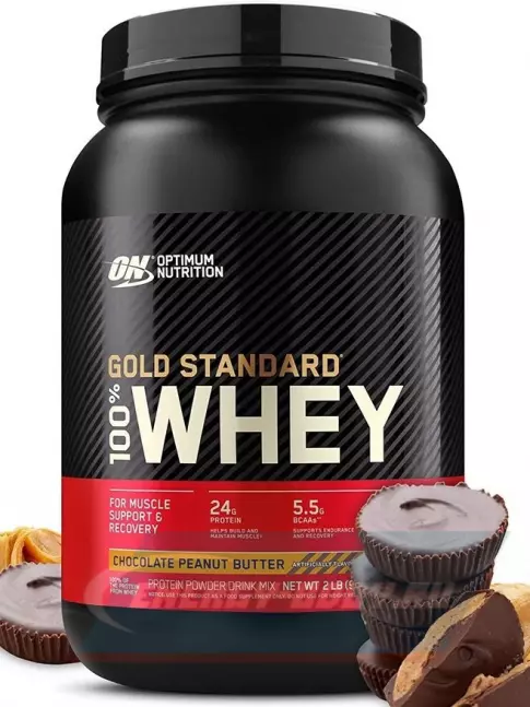  Optimum Nutrition 100% Whey Gold Standard 907 г + шейкер, Шоколад арахисовое масло