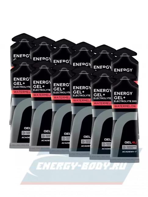 Энергетический гель GEL4U Energy GEL + Electrolyte 300 12 x 60 г, Арбуз
