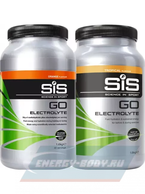  SCIENCE IN SPORT (SiS) GO Electrolyte Powder 2 x 1600 г, Тропические фрукты, Апельсин