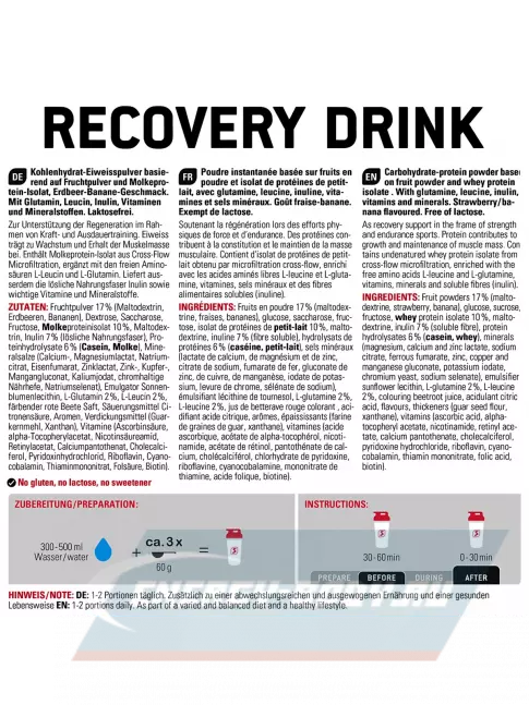 Предтерник SPONSER RECOVERY DRINK 1200 г, Клубника-банан