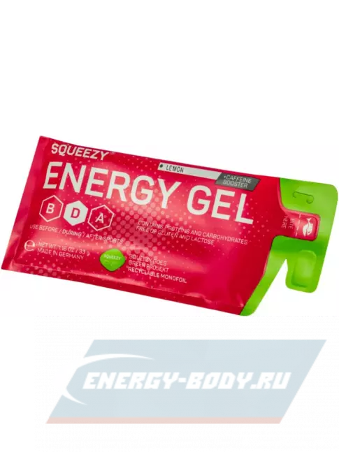 Энергетический гель SQUEEZY ENERGY SUPER GEL 33mg caffeine 33 г саше, Лимон Энергетический гель SQUEEZY ENERGY SUPER GEL 33mg caffeine 33 г саше, Лимон