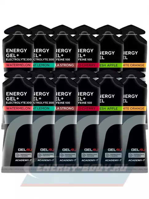 Энергетический гель GEL4U Energy Gel MIX 12 x 60 г, Микс