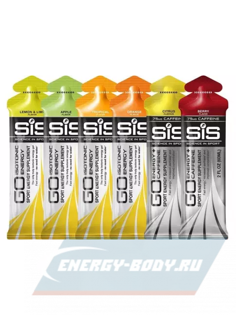 Энергетический гель SCIENCE IN SPORT (SiS) GO Isotonic Energy Gels 4,2 саше x 60 мл 6 x 60 мл, Mix
