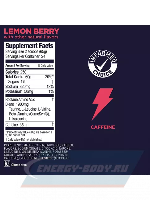  GU ENERGY GU ROCTANE ENERGY DRINK MIX 1560 г, Лимонная ягода