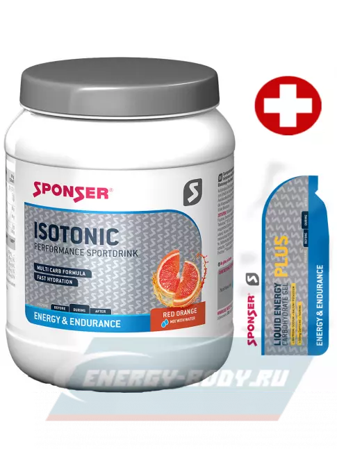  SPONSER ISOTONIC 1000 г + GEL 35 г Mix, Красный апельсин