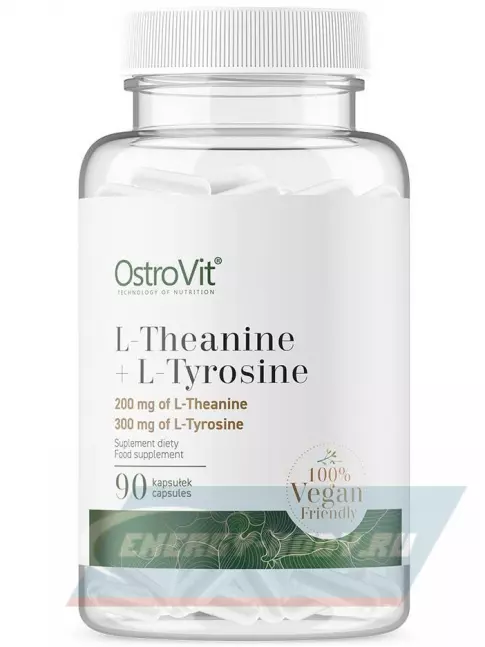 Аминокислотны OstroVit L-Theanine + L-Tyrosine 90 веган капсул