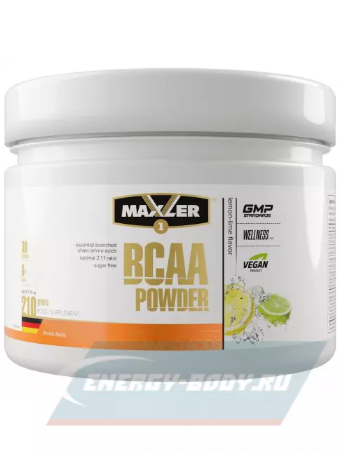 ВСАА MAXLER BCAA Powder 2:1:1 Sugar Free EU 210 г, Лимон - Лайм
