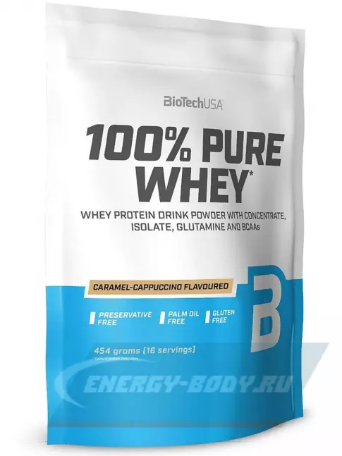 BioTechUSA 100% Pure Whey 454 г, Карамель-капучино