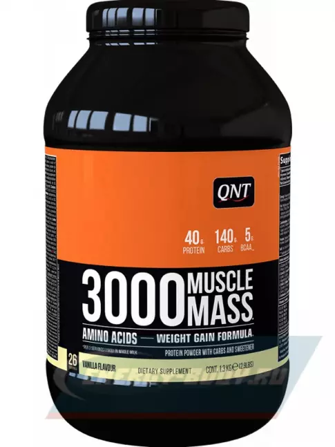 Гейнер QNT MUSCLE MASS 3000 1300 г, Ваниль