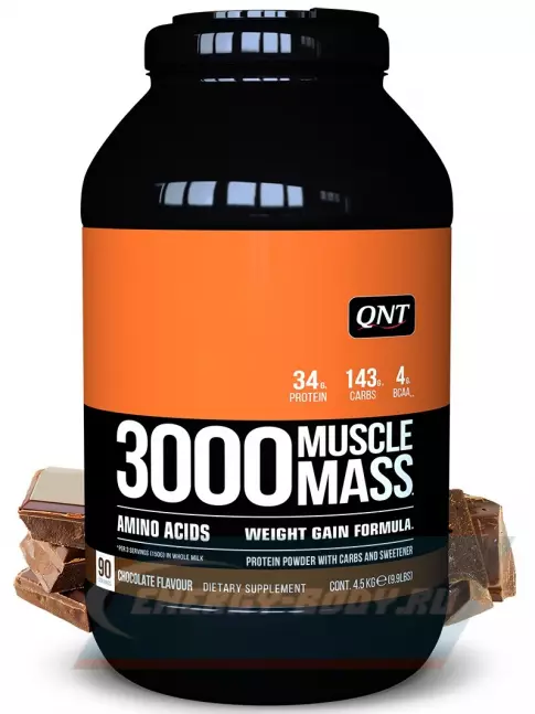 Гейнер QNT MUSCLE MASS 3000 4500 г, Шоколад