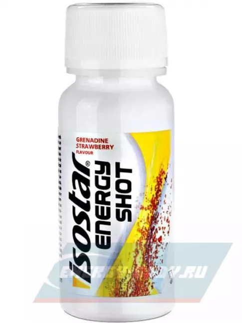 Предтерник ISOSTAR Energy Shot 1 бутылка 60 г, Клубника и гренадин