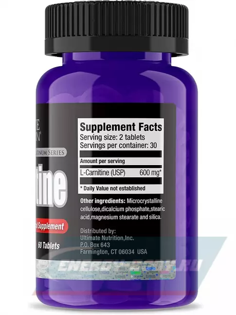 L-Карнитин Ultimate Nutrition L-CARNITINE 300 60 таблеток, нейтральный