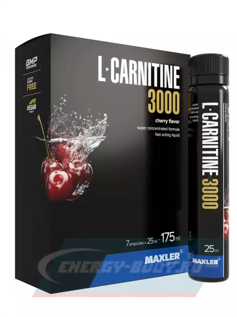 L-Карнитин MAXLER L-Carnitine 3000 mg 7 x 25 мл, Вишня