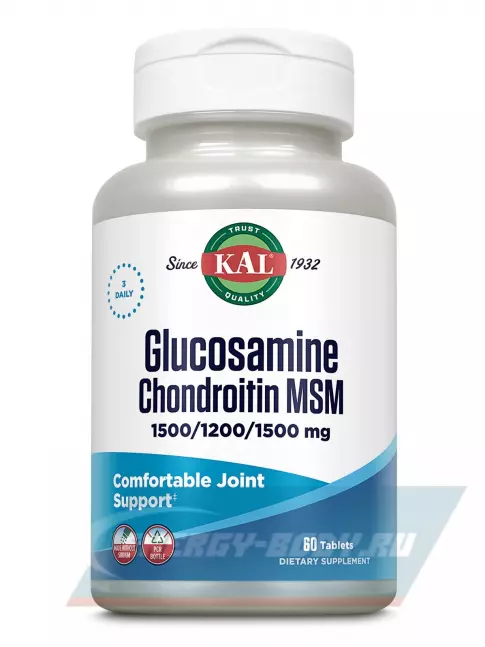 Суставы, связки KAL Glucosamine Chondroitin MSM 60 таблеток
