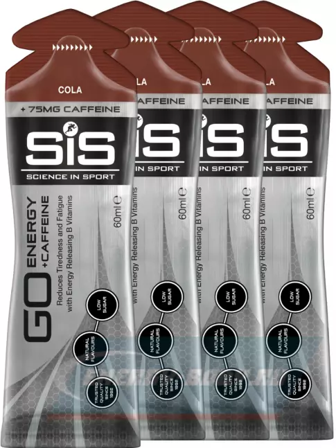 Энергетический гель SCIENCE IN SPORT (SiS) GO Energy 75 mg Caffeine 4 x 60 мл, Кола