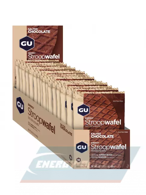 Батончик энергетический GU ENERGY GU ENERGY STROOPWAFEL(без глютен) 16 x 32 г, Соленый шоколад