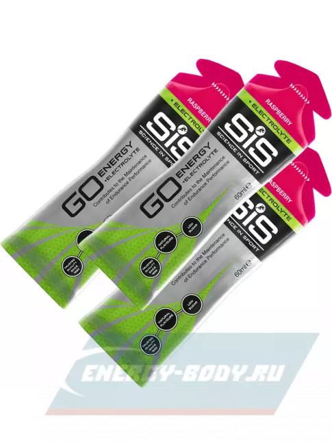 Энергетический гель SCIENCE IN SPORT (SiS) Go Energy + Electrolyte Gels 3 x 60 мл, Малина