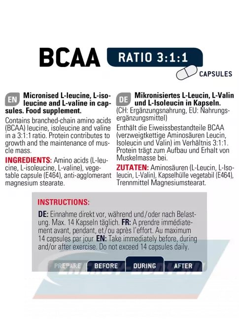 ВСАА SPONSER BCAA 3:1:1 350 капсул