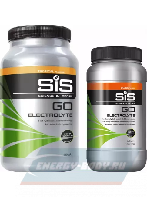  SCIENCE IN SPORT (SiS) GO Electrolyte Powder 1x500 г, 1x1600 г, Тропические фрукты, Апельсин