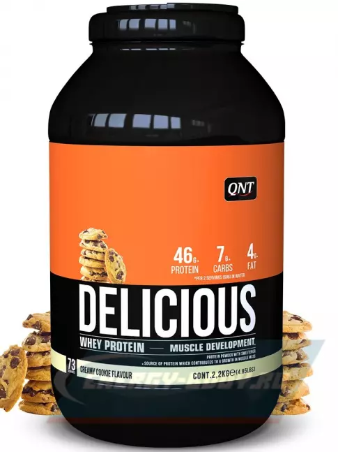  QNT DELICIOUS WHEY PROTEIN POWDER 2200 г, Печенье с Кремом