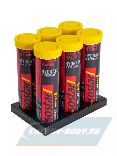  ISOSTAR Изотонический напиток Powertabs 6 банка x 5 порций, клюква