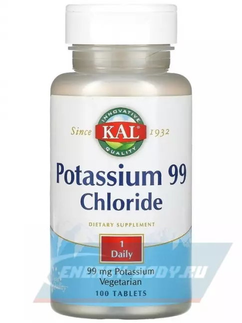Минералы KAL Potassium 99 Chlorid 99 mg 100 веган таблеток