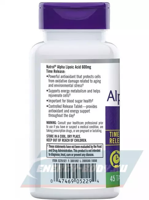  Natrol Alpha Lipoic Acid 600mg 45 таблеток