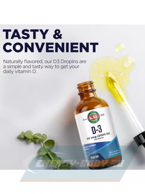  KAL D-3 DropIns 50 mcg 53 мл, Черника