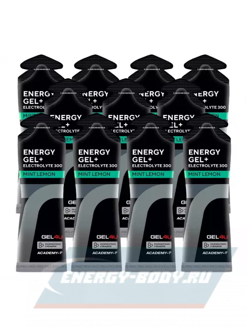 Энергетический гель GEL4U Energy GEL + Electrolyte 300 11 x 60 г, Лимон и Мята