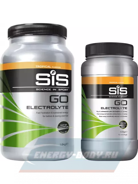  SCIENCE IN SPORT (SiS) GO Electrolyte Powder 1x500 г, 1x1600 г, Тропические фрукты