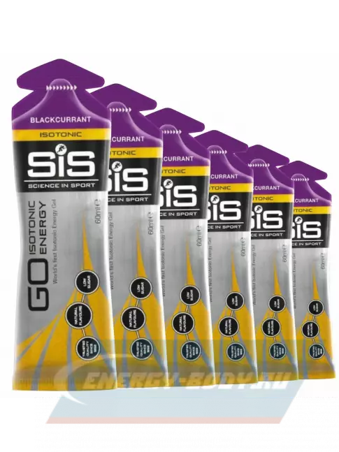 Энергетический гель SCIENCE IN SPORT (SiS) GO Isotonic Energy Gels 6 x 60 мл, Черная смородина
