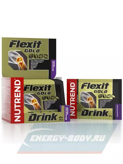 Суставы, связки NUTREND Flexit Gold Drink 10 х 20 г, Черная смородина