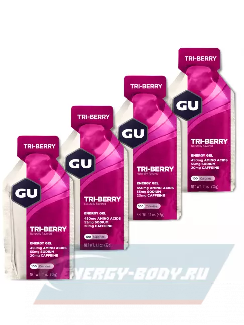 Энергетический гель GU ENERGY GU Original Energy Gel 20mg caffeine 4 x 32 г, Лесные ягоды