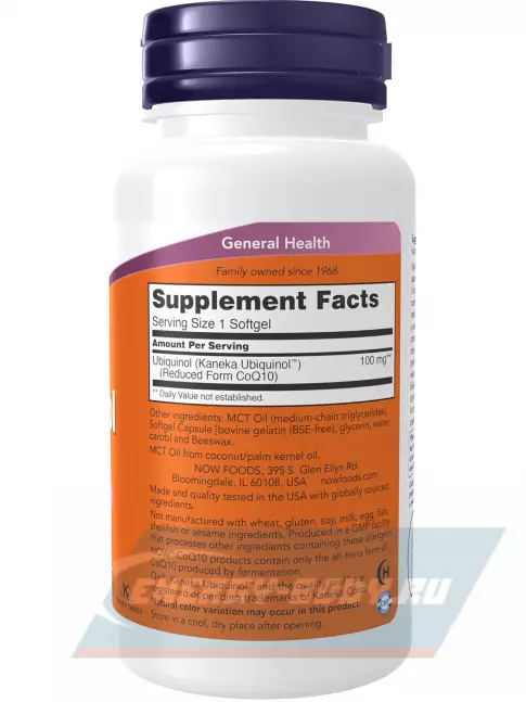  NOW FOODS Ubiquinol 100 mg 60 гелевых капсул