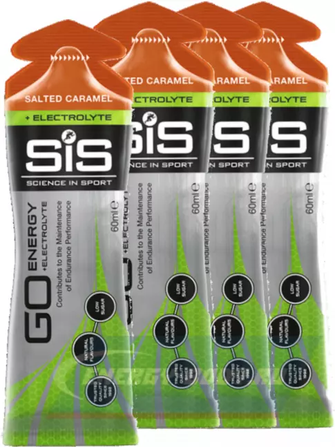 Энергетический гель SCIENCE IN SPORT (SiS) Go Energy + Electrolyte Gels 4 x 60 мл, Соленая карамель