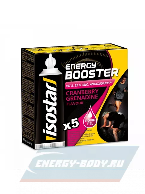 Энергетический гель ISOSTAR GEL Energy Booster Antioxidant 1 коробка, Клюква и гренадин