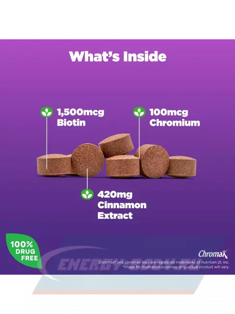  Natrol Cinnamon, Chromium & Biotin 60 таблеток