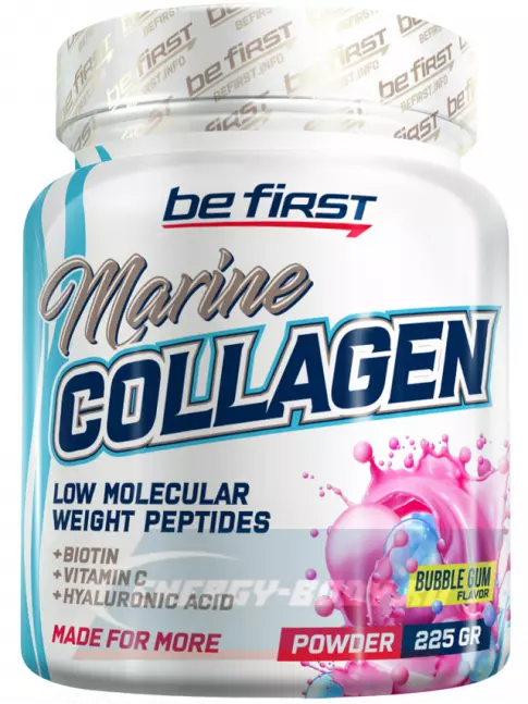 COLLAGEN Be First Marine Collagen + Biotin + Hyaluronic acid + Vitamin C 225 г, Бабл Гам COLLAGEN Be First Marine Collagen + Biotin + Hyaluronic acid + Vitamin C 225 г, Бабл Гам