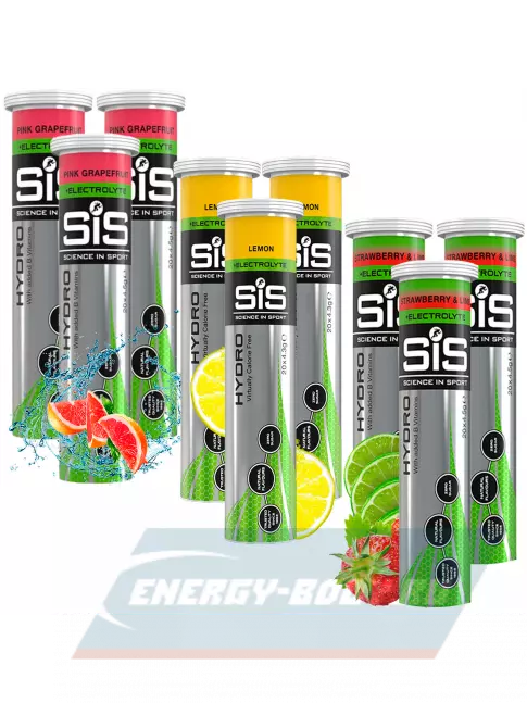  SCIENCE IN SPORT (SiS) GO Hydro Tablet 20s_3 9 x 20 таблеток, Розовый грейпфрут, Лимон, Клубника - Лайм