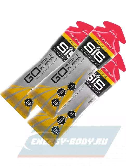 Энергетический гель SCIENCE IN SPORT (SiS) GO Isotonic Energy Gels 3 x 60 мл, Розовый грейпфрут