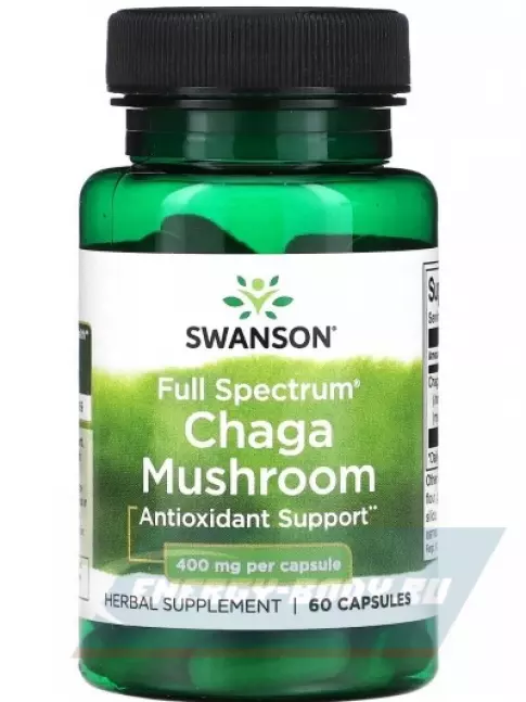  Swanson Full Spectrum Chaga Mushroom 400 mg 60 капсул