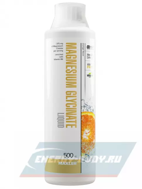  MAXLER Magnesium Glycinate Liquid 500 мл, Апельсин