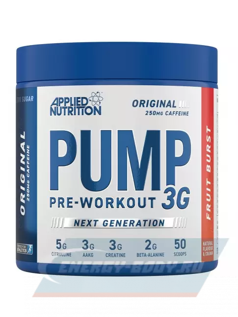 Предтерник APPLIED NUTRITION Pump 3G Pre Workout 375 г, Фруктовый взрыв