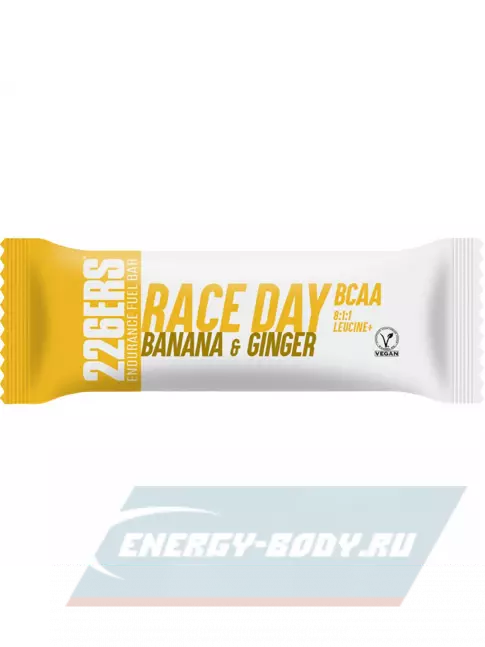 Батончик энергетический 226ERS Race day bar BCAA 40 г, Банан и имбирь